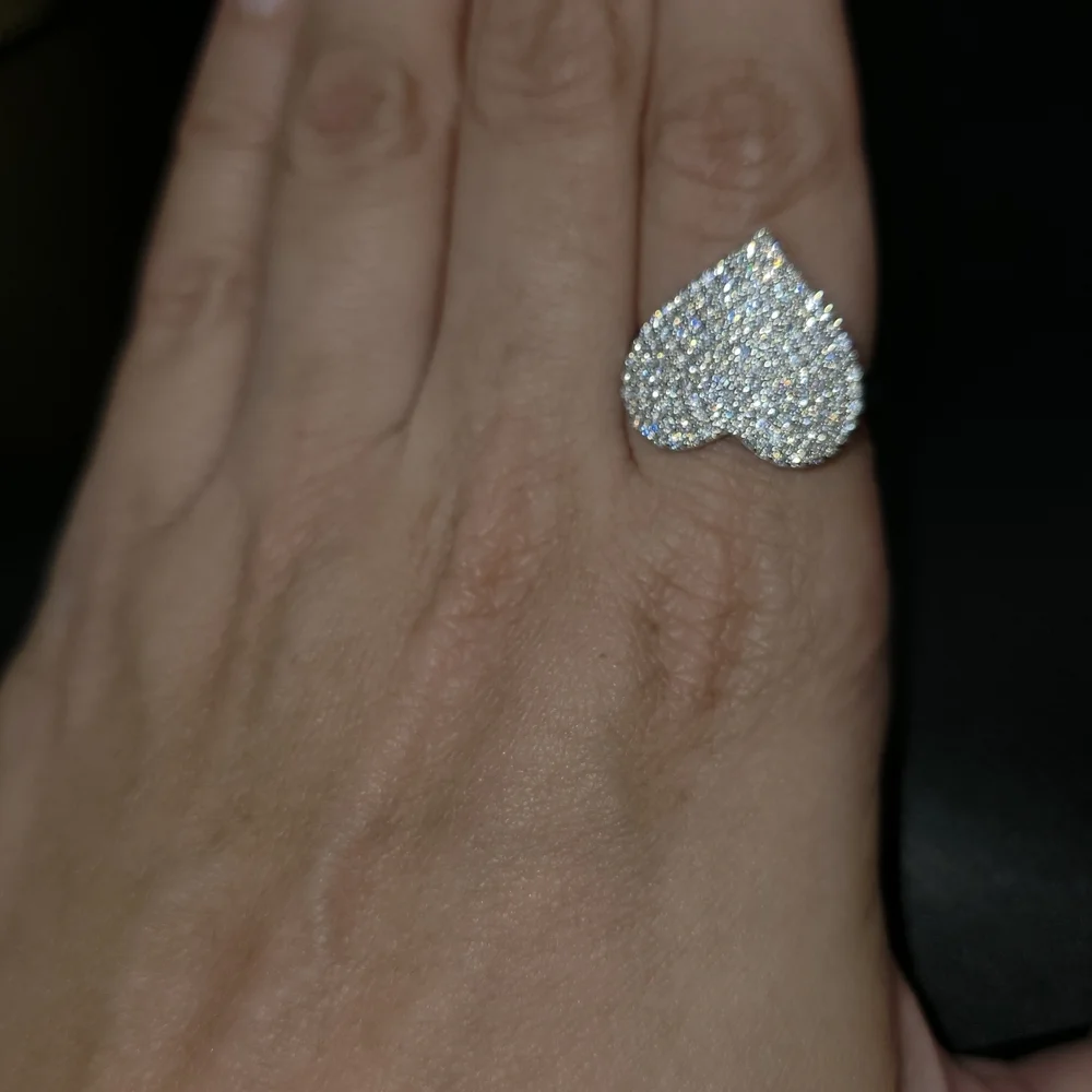Moissanite Pave Heart Ring ✨ S925 sterling Silver